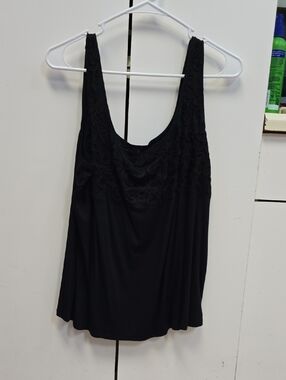 EVIE Black Sleeveless Camisole with Textured Bodice